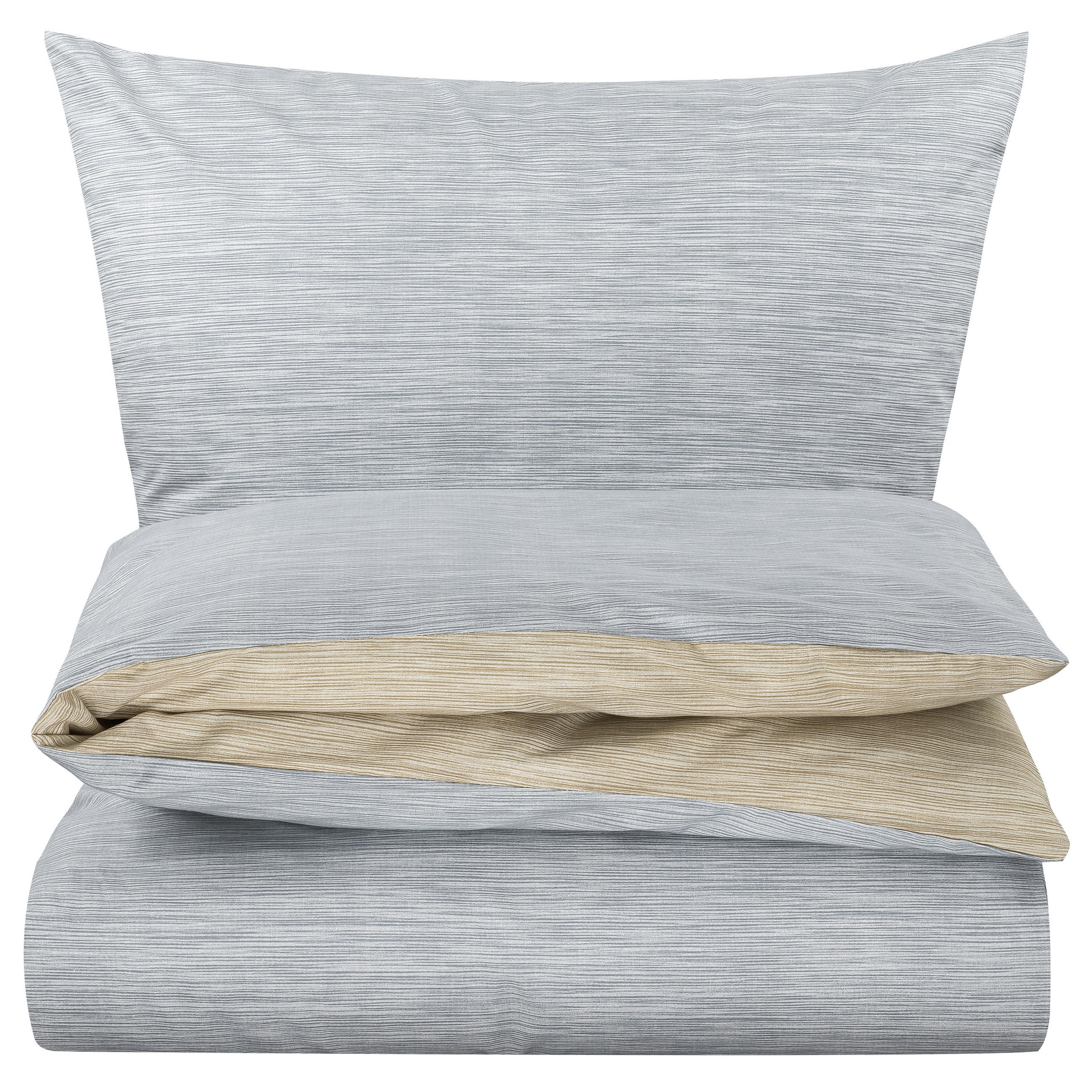 BETTWÄSCHE 200x220 Renforce Wende Bettbezug Melange Grau Taupe - Taupe/Grau, Textil (200/220cm) - Carpe Sonno