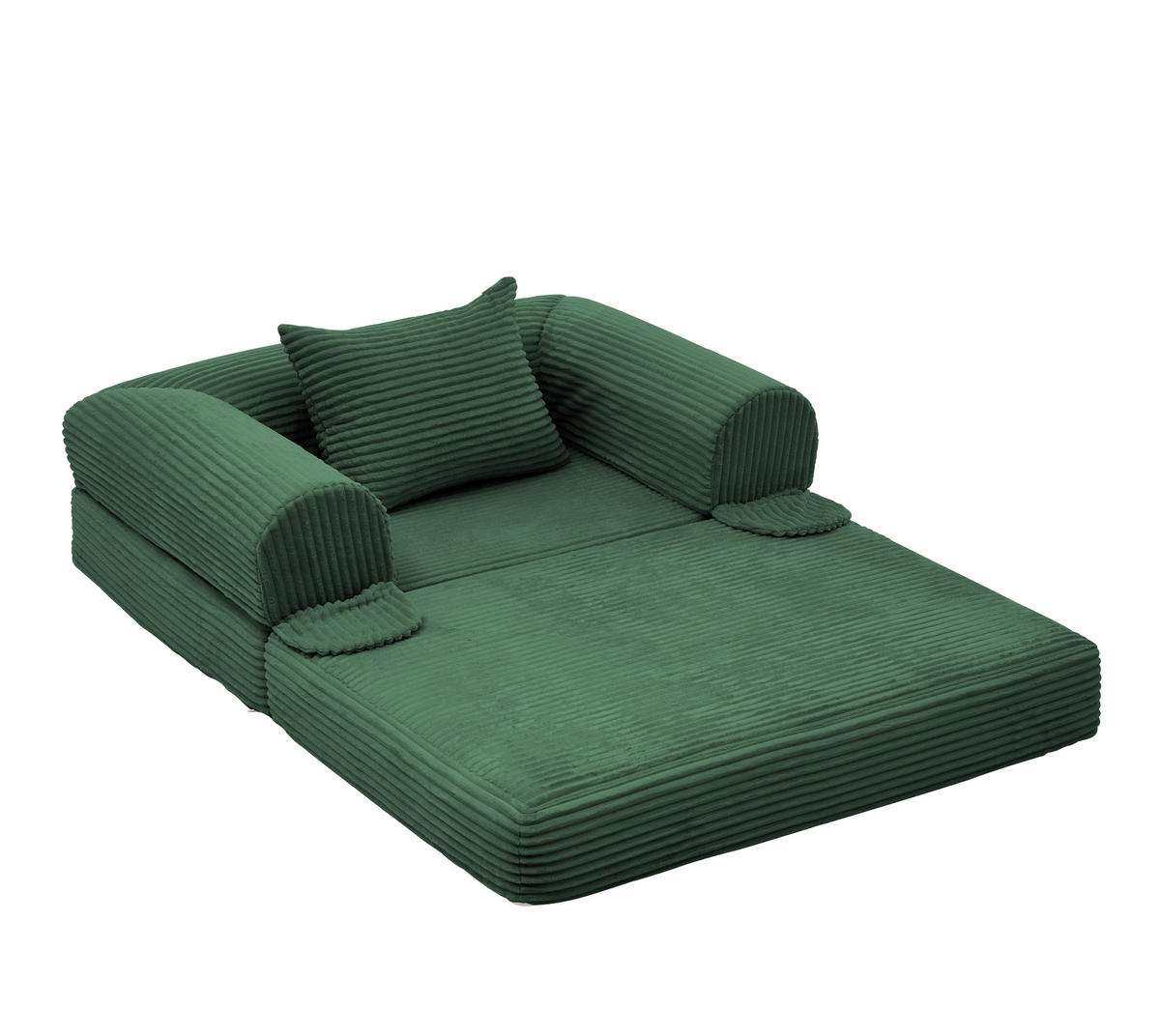 SCHLAFSOFA DE-35175 klappbar 2-in-1 Grün - Grün, Textil (85/65/120cm) - ComfortXL
