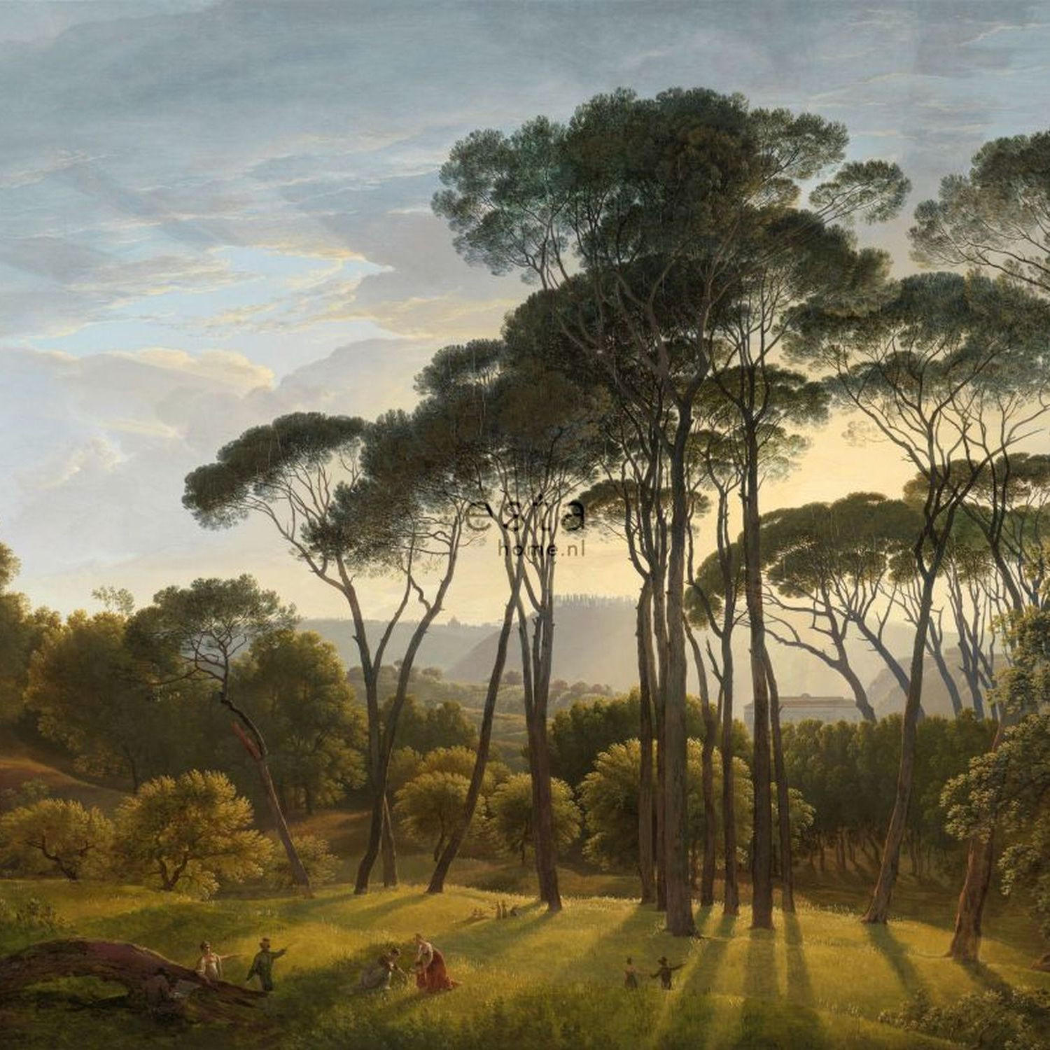 FOTOTAPETE italienische Landschaft 372 x 279 cm - Grün, Papier (372/279cm) - ESTAhome