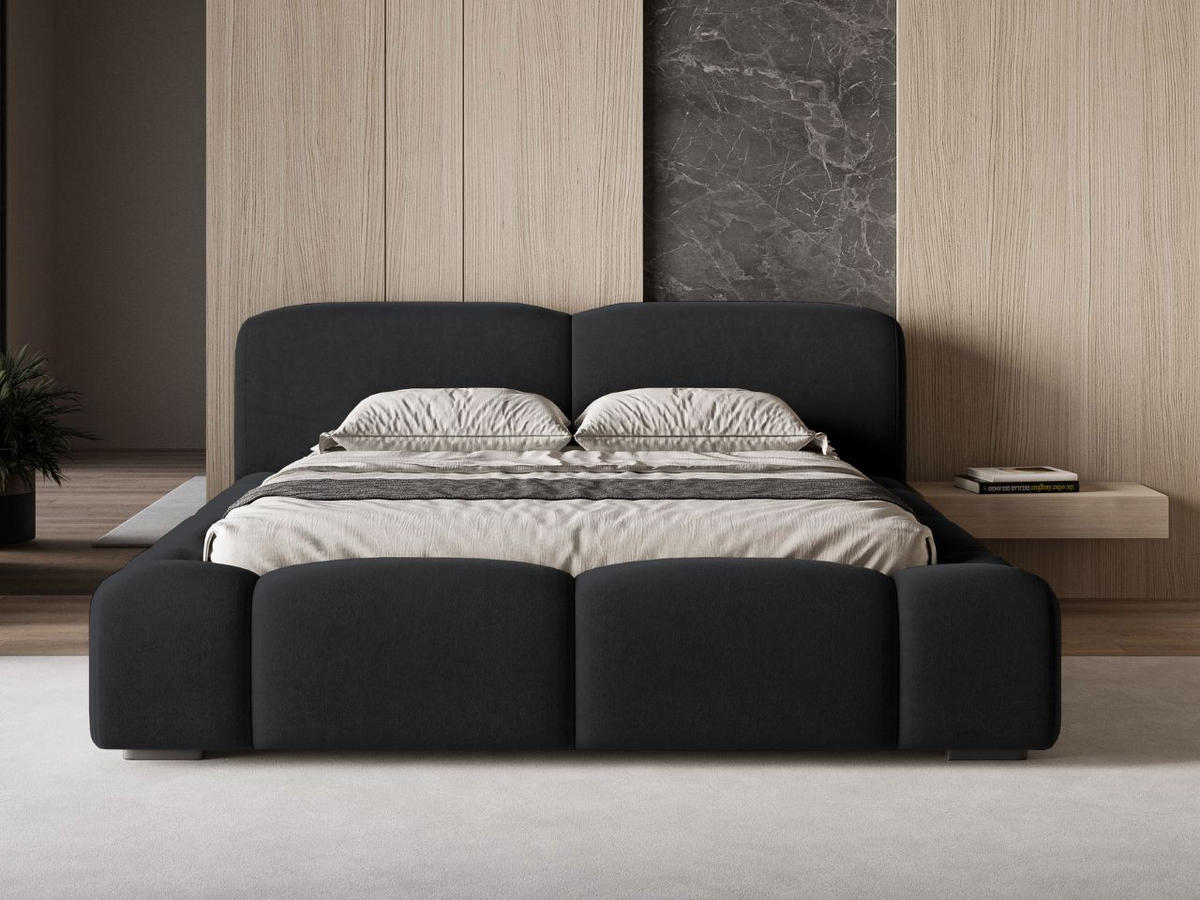 POLSTERBETT Aubi 160x200 Schwarz - Schwarz, Textil (160/200cm) - Graingold