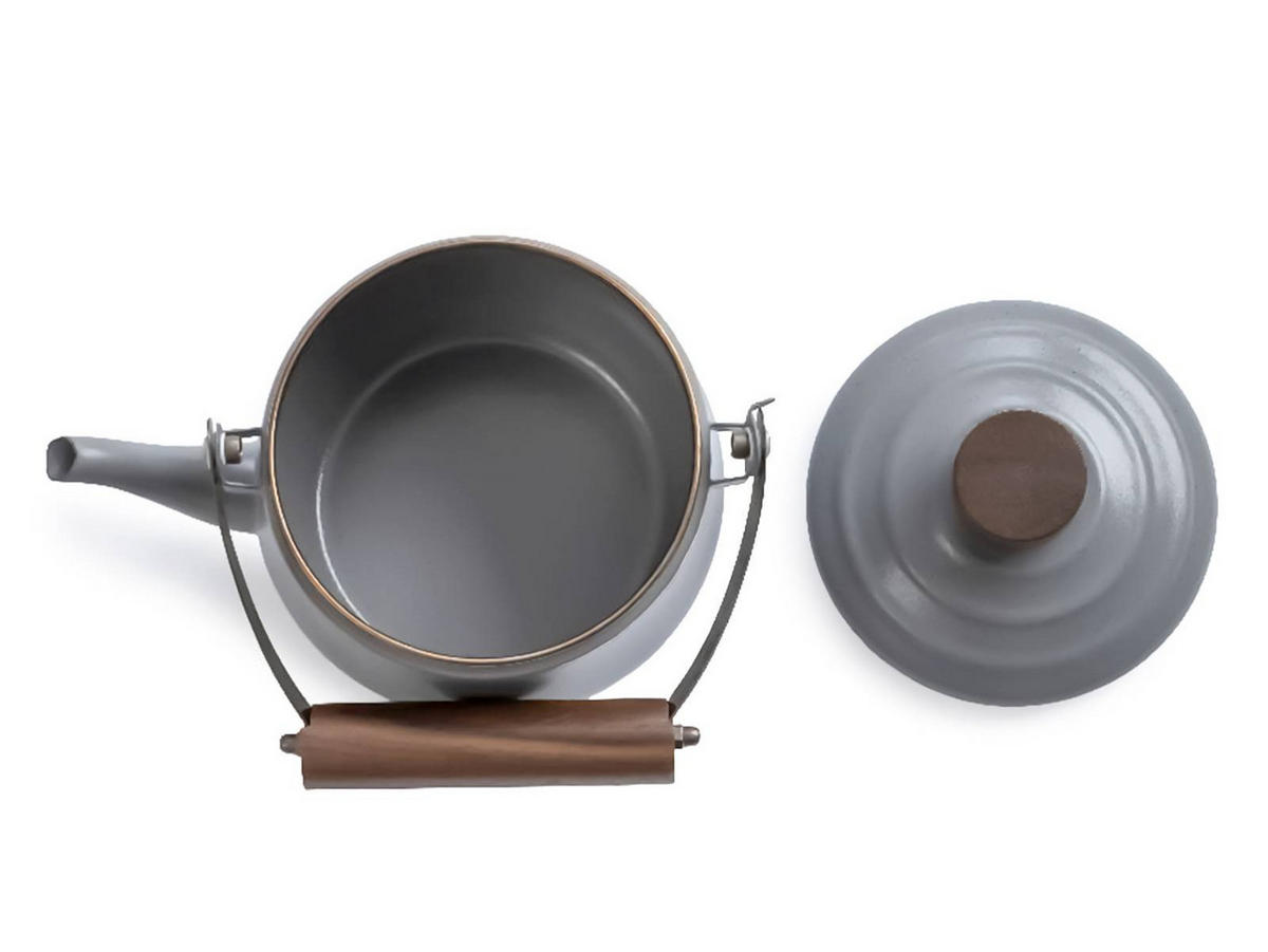 TEEKANNE Emaille slate grey (grau gesprenkelt) 1,5L - Grau, Metall (1.5L) - BAREBONES