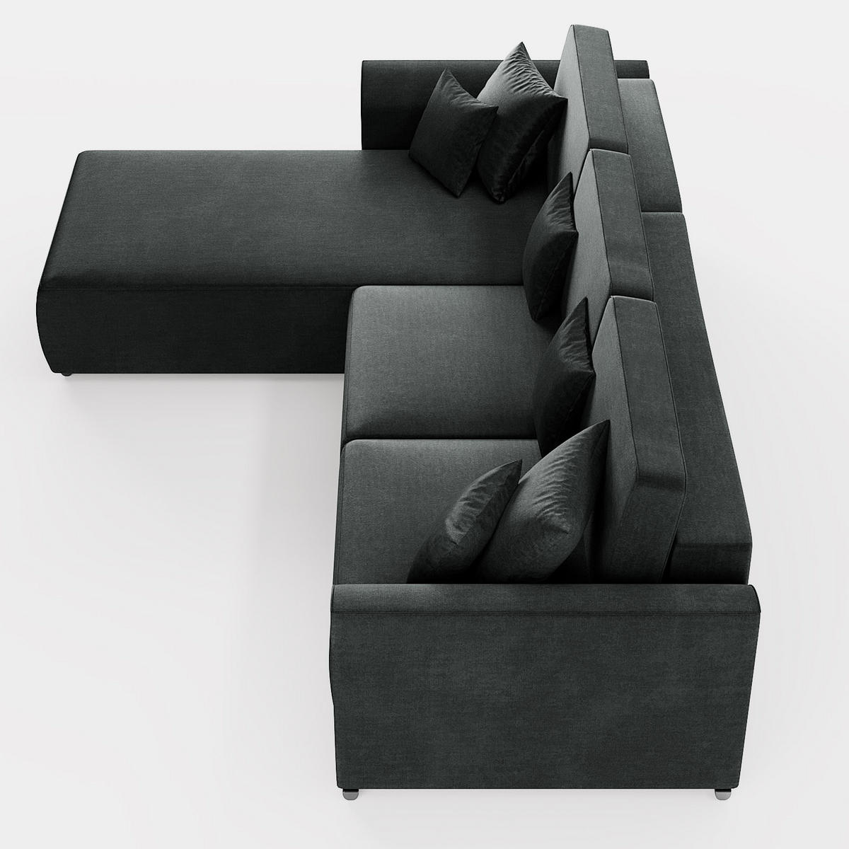 ECKSOFA LUMO L Links Hellgrau Velours-Stoff mit Schlaffunktion und Bettkasten - Hellgrau, Textil (293/195cm) - Barchello