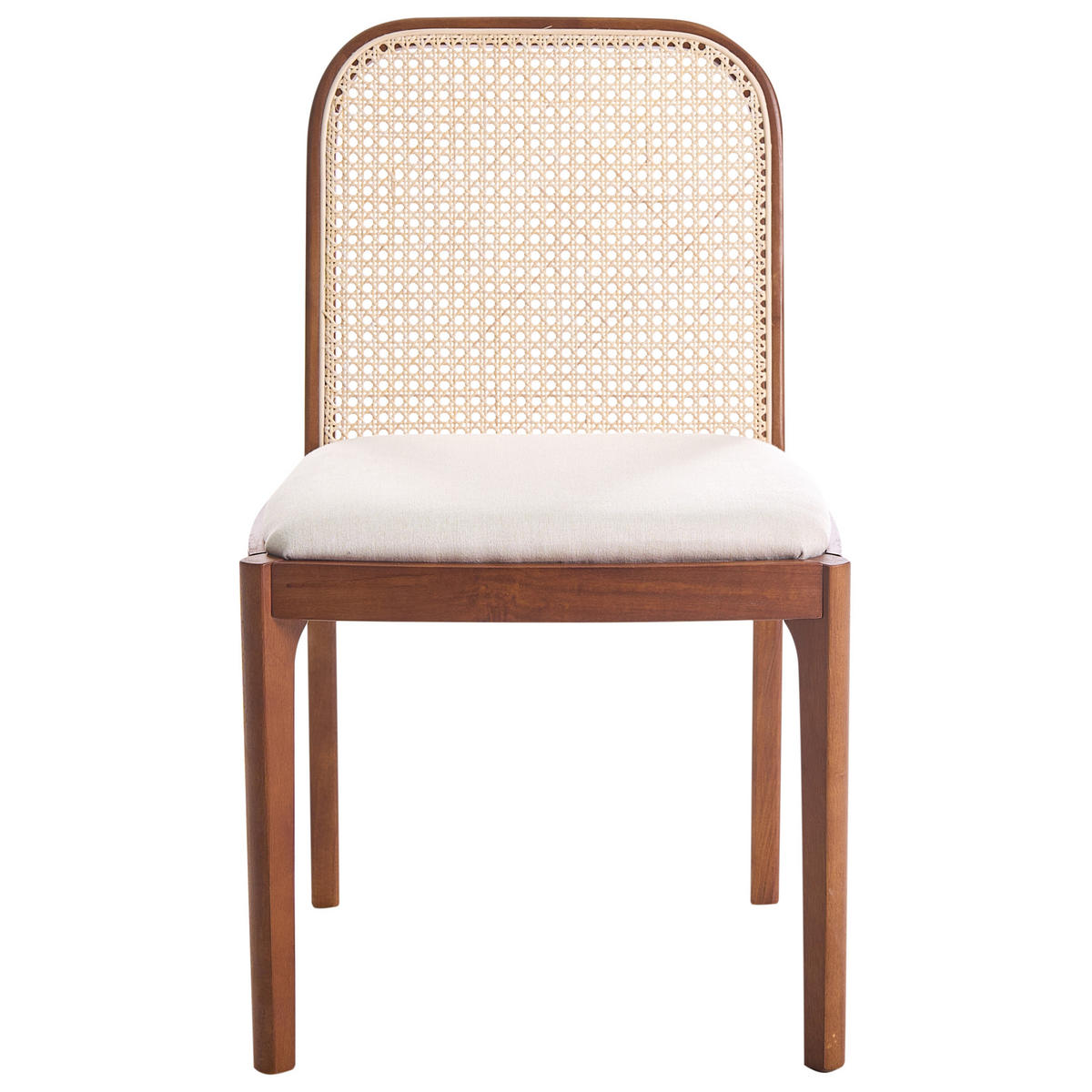 ESSZIMMERSTUHL 2er-Set Stoff Braun/Beige Edina - Beige, Textil (50/80/54cm) - Beliani