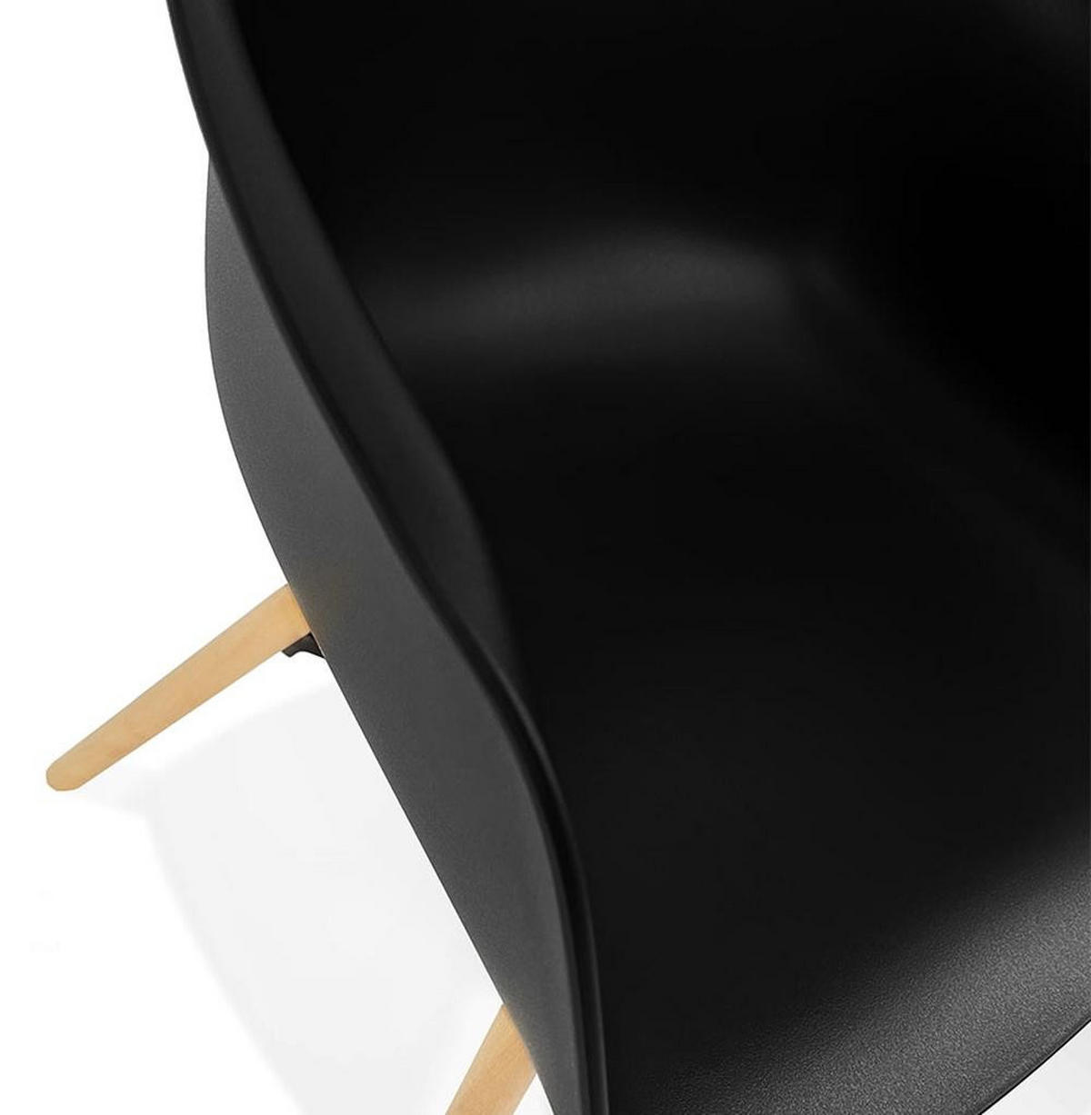 ESSZIMMERSTUHL Polypropylen Skandinavisch Hochbelastbar, Schwarz 81x57x56,5 cm - Beige/Schwarz, Kunststoff/Buchenholz (57/57/57cm) - KADIMA DESIGN