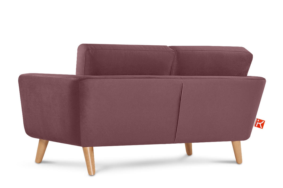 SOFA TAGIO mit Armlehnen, Rosa - Koralle/Braun, Buchenholz/Textil (153/80/84cm) - KONSIMO®