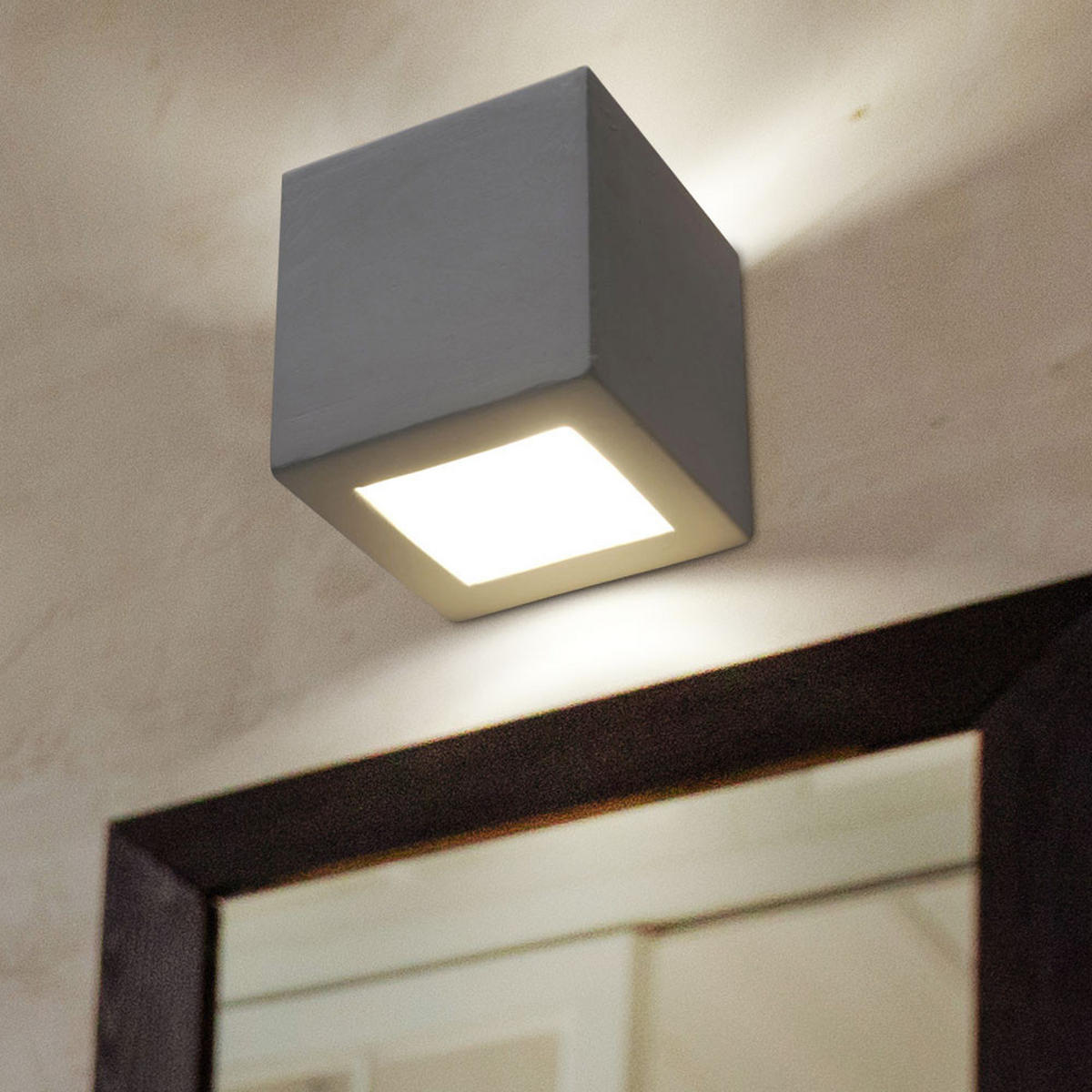 LED WANDLEUCHTE LEO Keramik Weiß - Weiß, Glas (15/15/15cm)