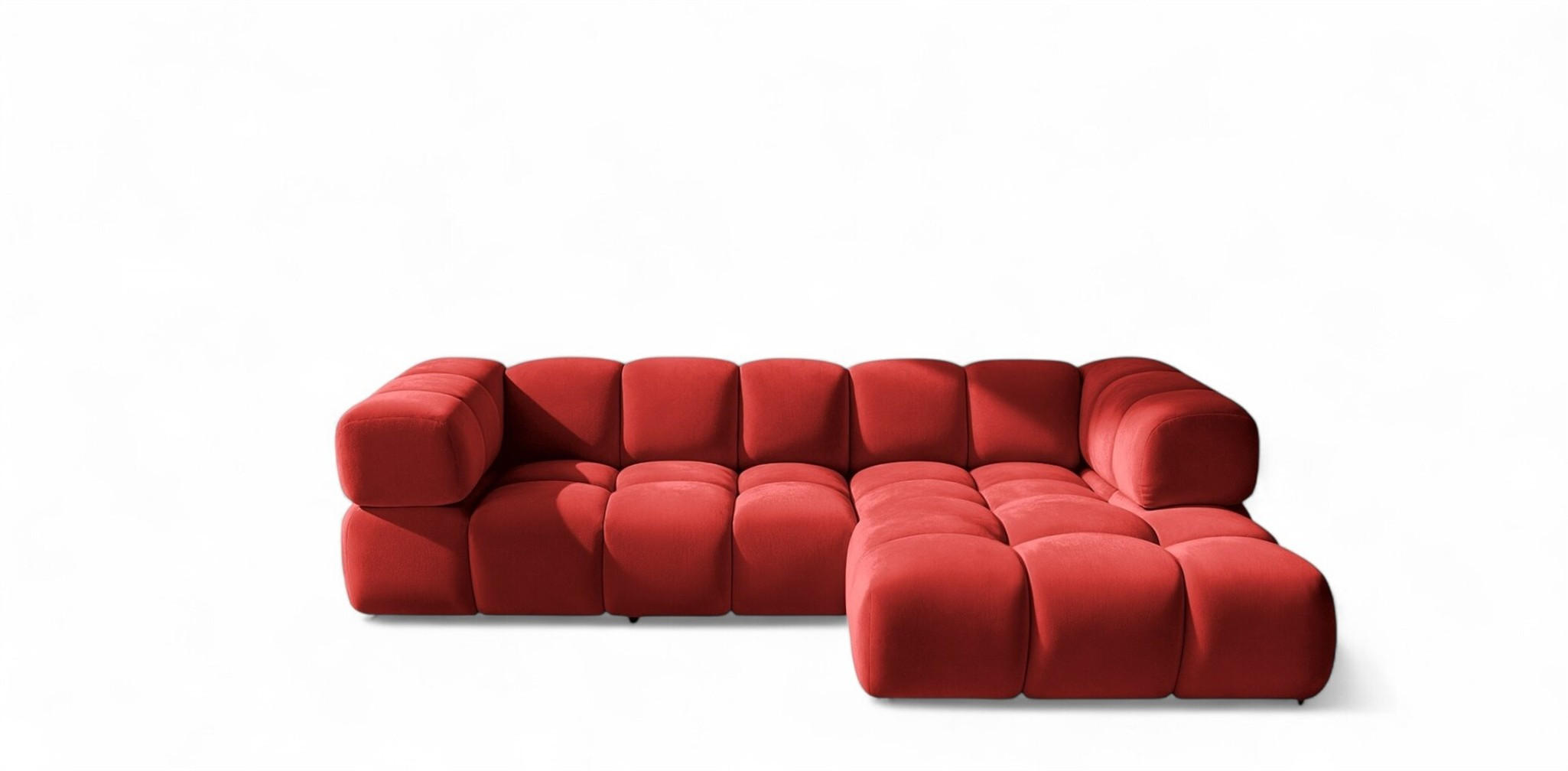 ECKSOFA Blanche In Bluvel - Rot, Holzwerkstoff/Textil (150/280cm) - Fun Möbel