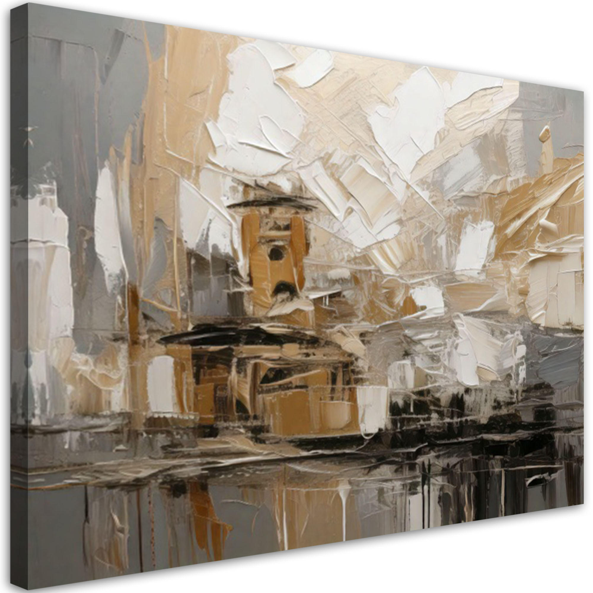 Feeby Leinwandbild Beige 90x60 cm