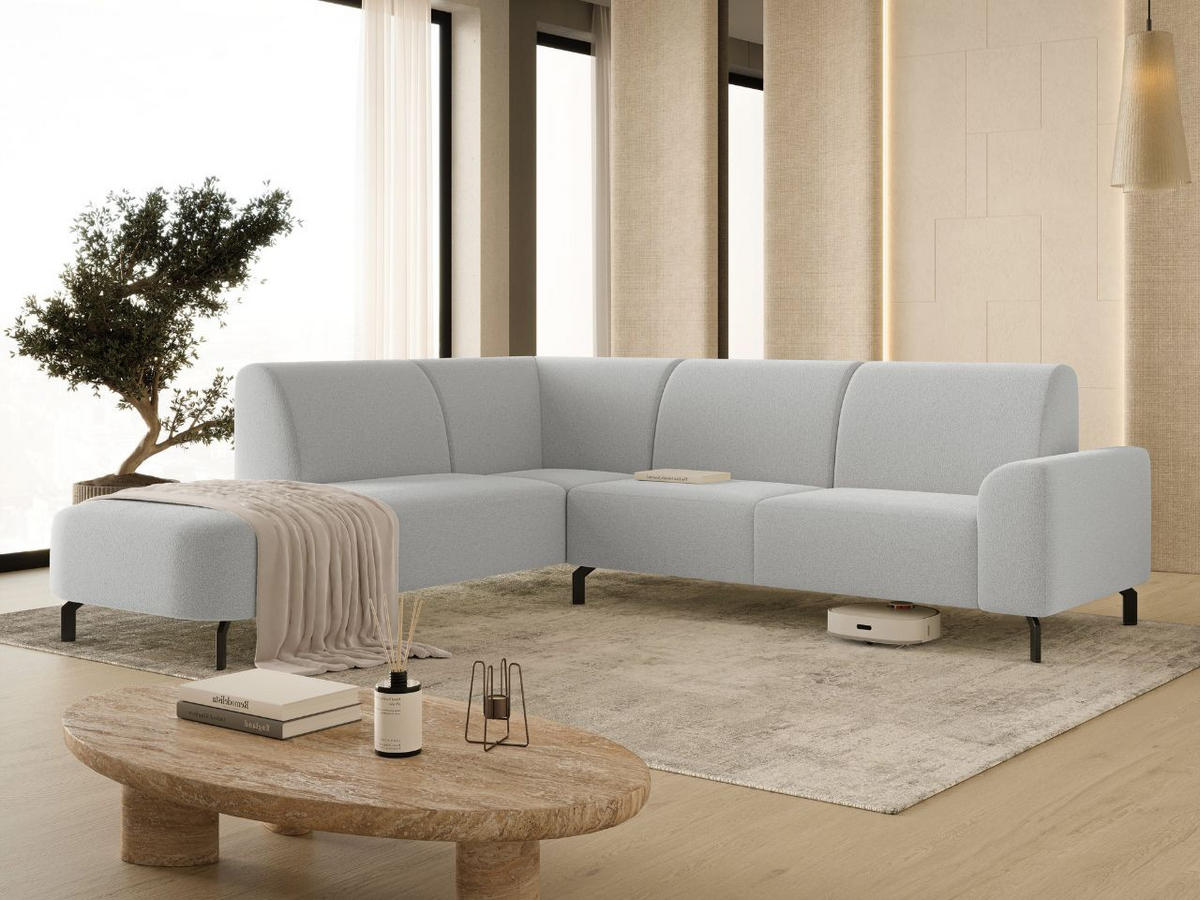 ECKSOFA Regento Grau Links - Schwarz/Grau, Holz/Textil (277/218cm) - Graingold