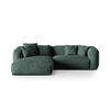 ECKSOFA modular links Martina aus Samt petrol 2 Sitzplätze - Salbeigrün, Textil (176/283cm) - Micadoni