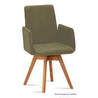 ARMLEHNSTUHL drehbar (4er-Set) Donny 52x92x60 Eiche geölt/Olivgrün - Eichefarben/Olivgrün, Kunststoff (60/92/52cm) - 58aufmkessel