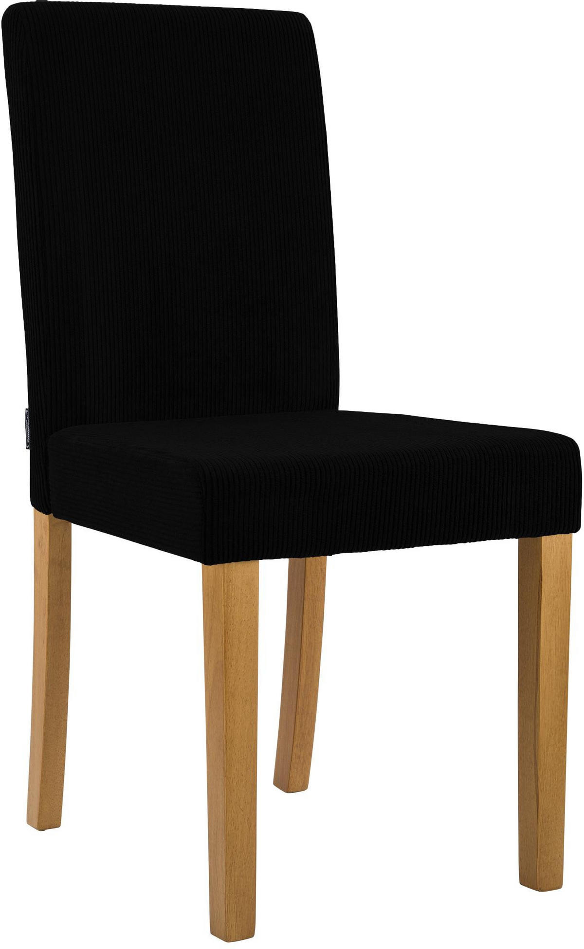 ESSZIMMERSTUHL Cord Schwarz - Schwarz/Naturfarben, Holz/Textil (41/91/47cm) - CLP