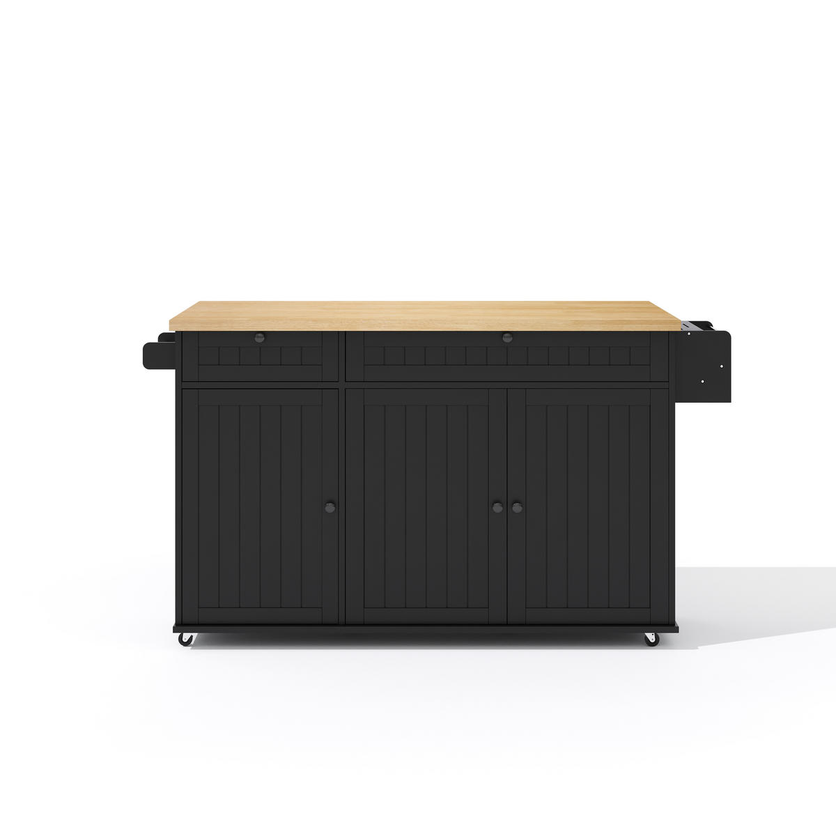 KÜCHENINSEL 137/45/89,5 cm Natur/Schwarz aus MDF mit klappbarer Arbeitsplatte - Naturfarben, Holzwerkstoff (137/89.5/70cm) - OKWISH