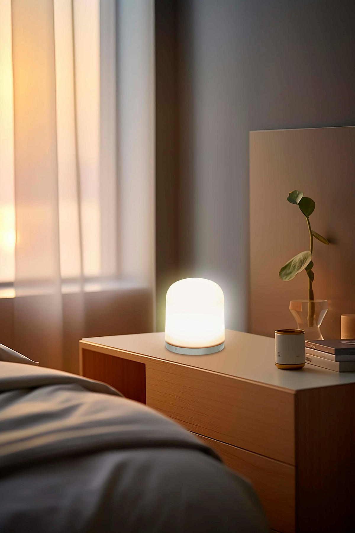 OUTDOOR-LED-LEUCHTE Dimmbar warmweiß batteriebetrieben mit Schlaufe IP44 3000K 80lm grau - Grau, Kunststoff (13/13/21cm) - Northpoint