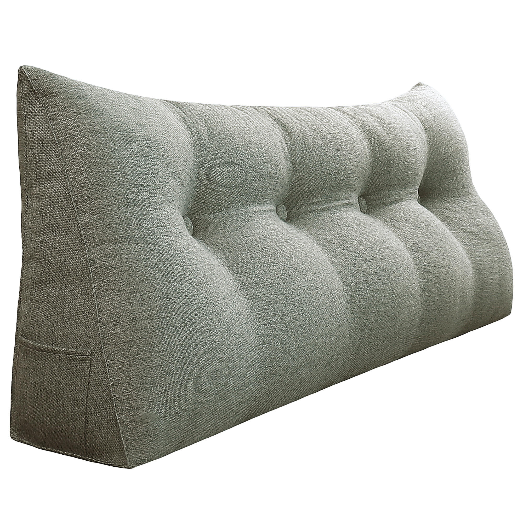 RÜCKENKISSEN für Bett Leinenlook Grau 140 cm - Grau, Textil (50/140cm) - Vercart