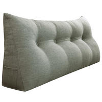 RÜCKENKISSEN für Bett Leinenlook Grau 140 cm - Grau, Textil (50/140cm) - Vercart