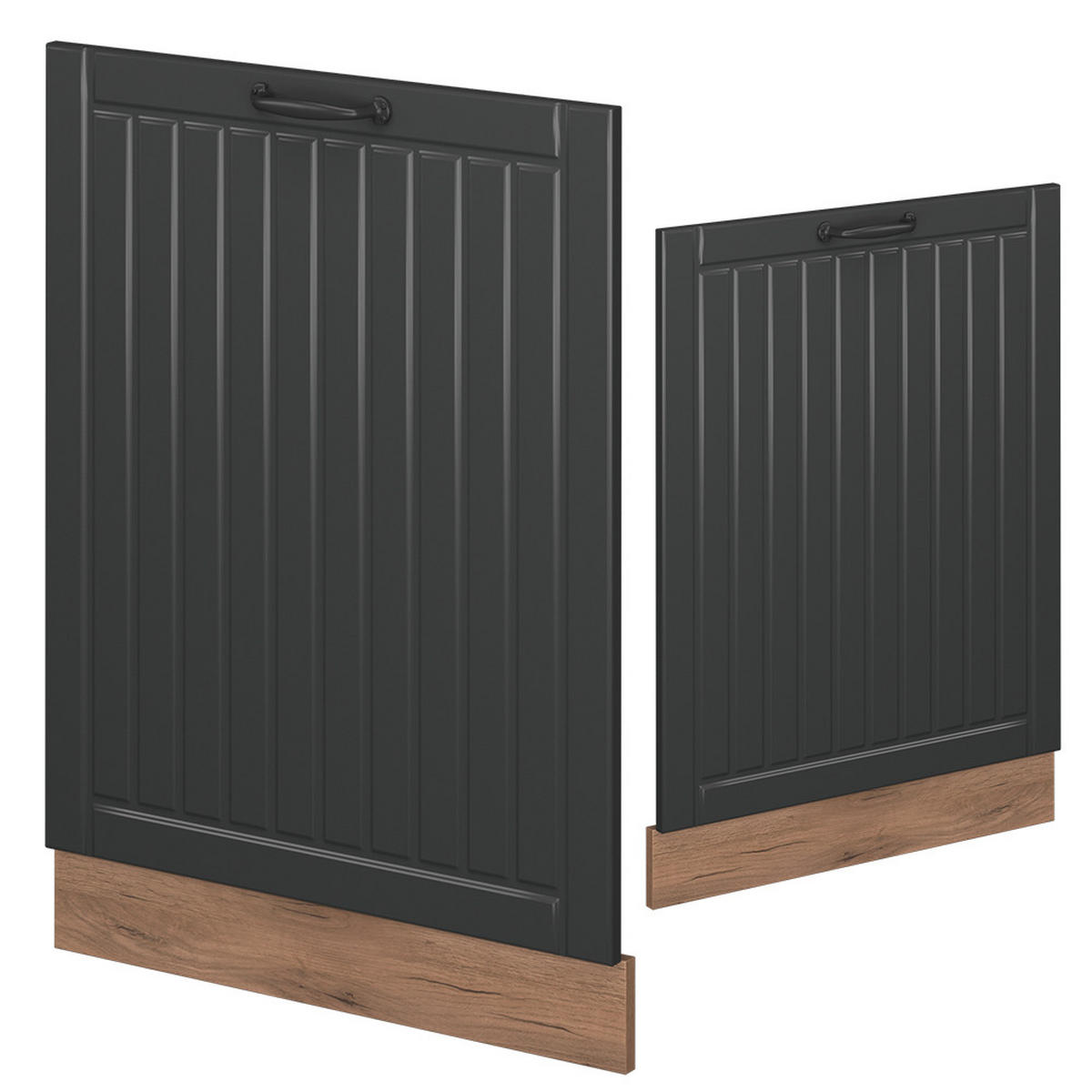 GESCHIRRSPÜLBLENDE Fame-Line Dunkelgrau 60 cm ohne Arbeitsplatte - Honigeiche/Dunkelgrau, Holzwerkstoff (60/81.8/1.6cm) - Vicco