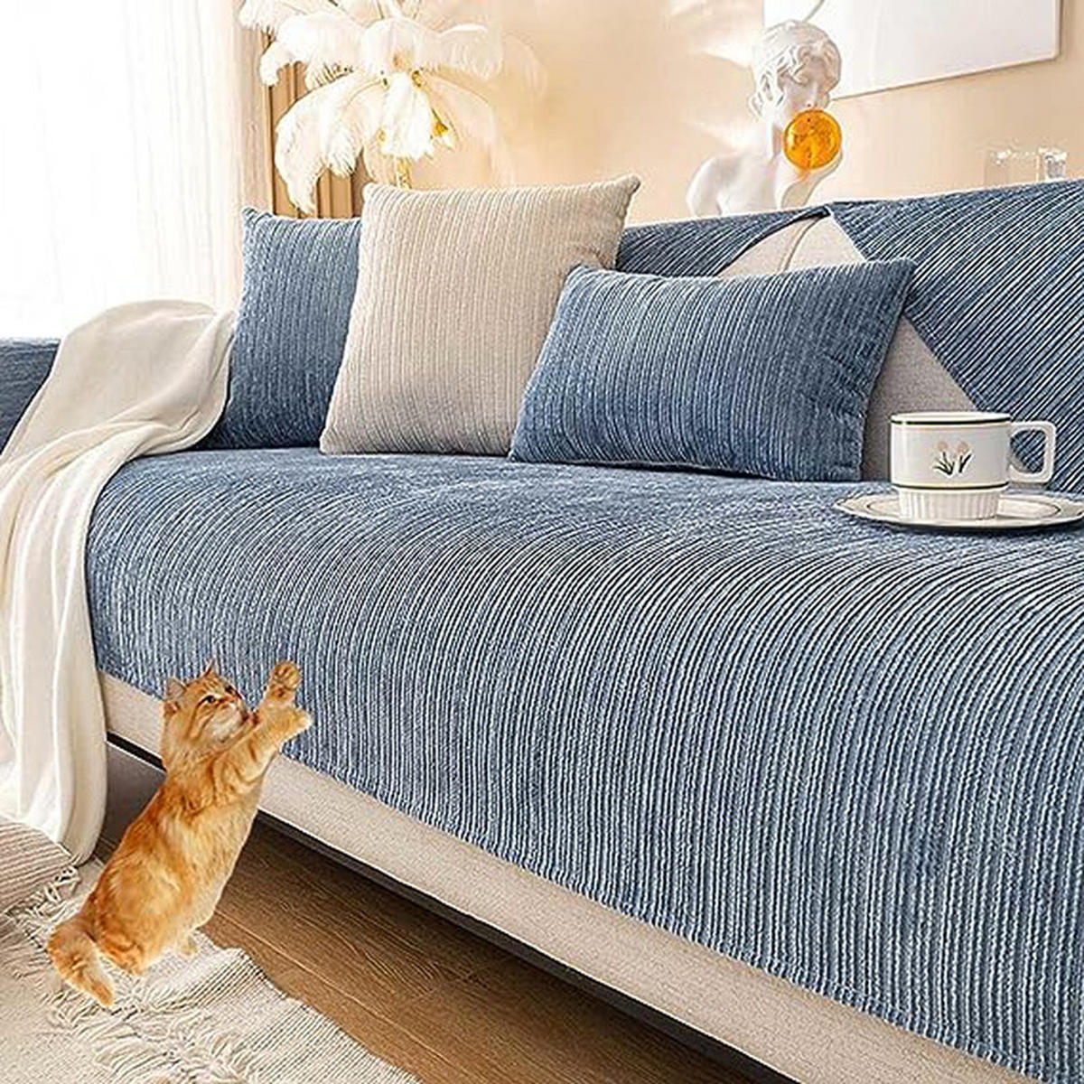 SOFAÜBERWURF Blau 1 Stück - Blau, Textil (70/150cm) - OBOSOE