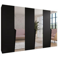 DREHTÜRENSCHRANK 202/300/52 6-türig - Schwarz, Holz/Metall (300/202/52cm) - Abiks Möbel