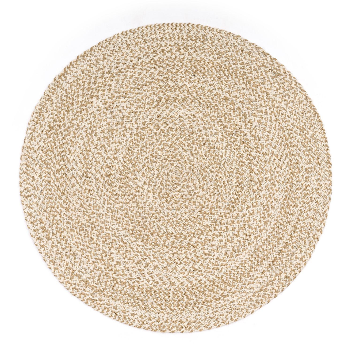 FLACHWEBETEPPICH Cutout Beige Ø 100 cm - Beige, Naturmaterialien (100/100cm) - TT Home