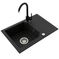 GRANITSPÜLE KKO schwarz 600x435mm - Schwarz, Holzwerkstoff (43/17/43cm) - roe furniture