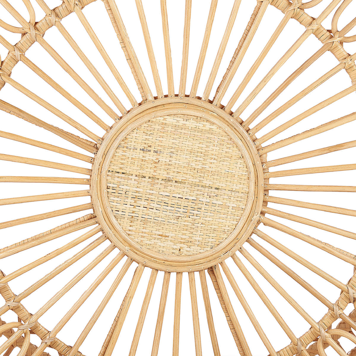 GARTEN-BEISTELLTISCH Rattan natürlich 85 cm Randazzo - Beige/Naturfarben, Naturmaterialien (85/85/40cm) - Beliani