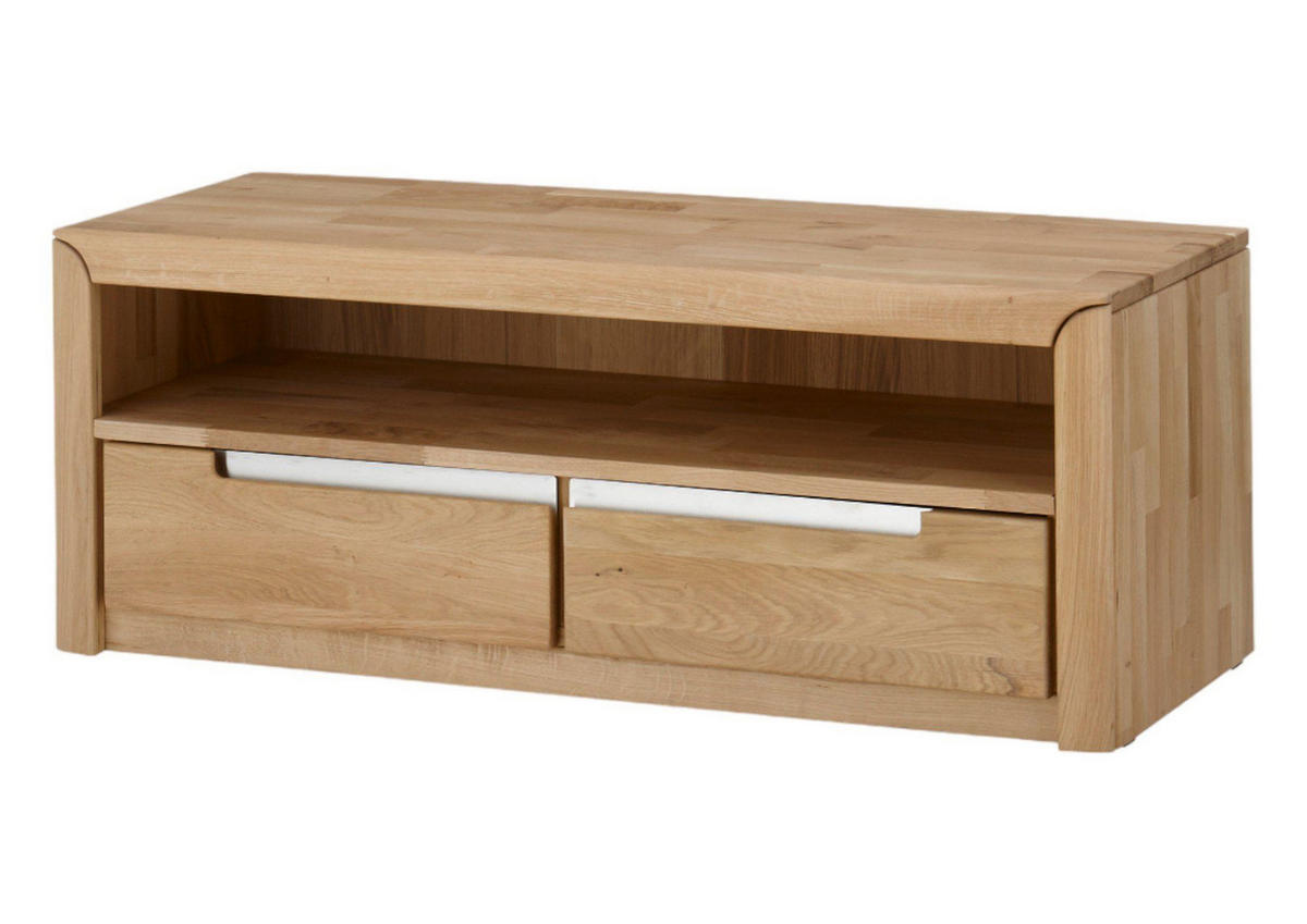 LOWBOARD Massivholz Ianka 114x43x46 TV-Unterteil Wildeiche Bianco geölt - Naturfarben, Holz (114/43/46cm) - 58aufmkessel