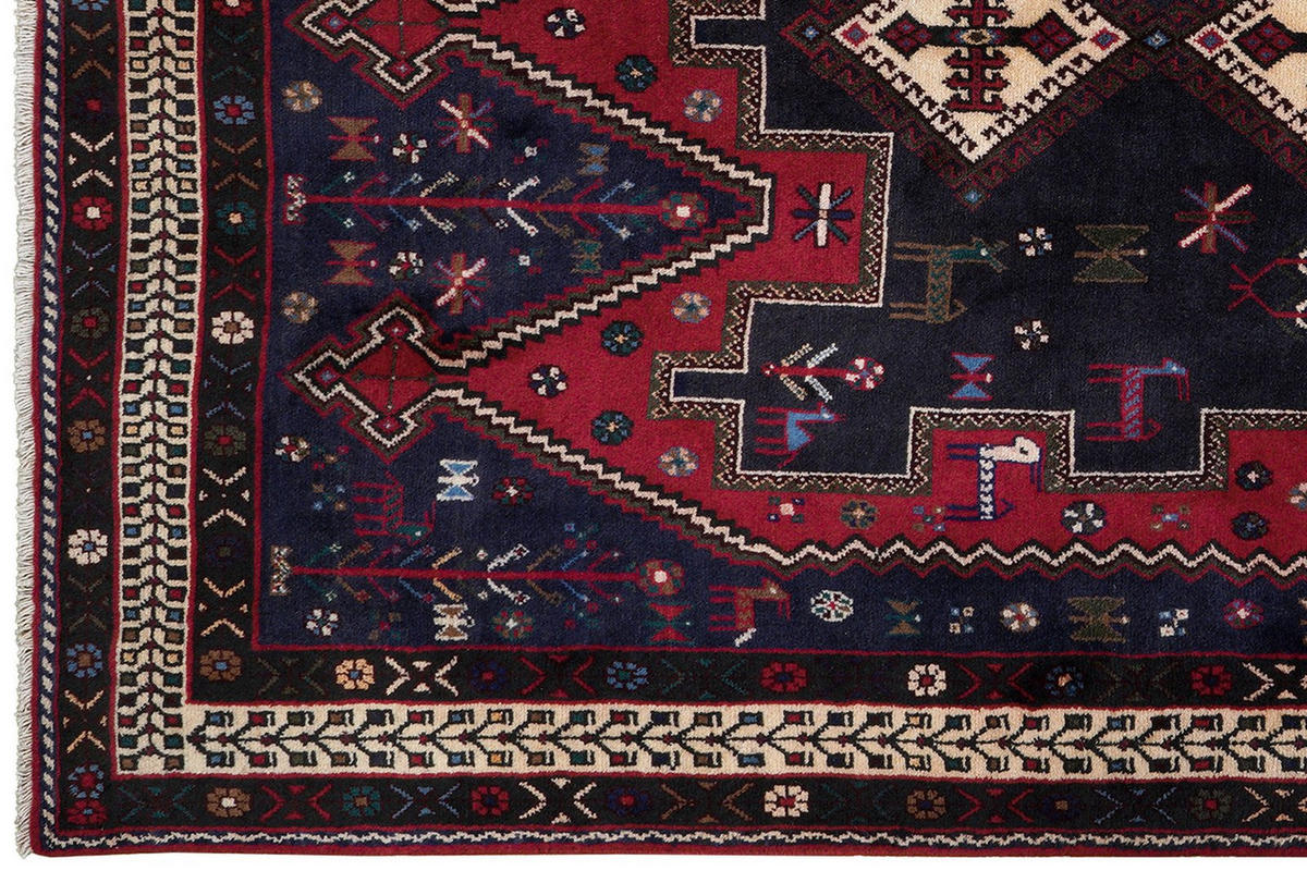 ORIENTTEPPICH handgeknüpft Afshar Blau 219/148 cm Schurwolle - Blau, Textil (148/219cm) - Looma