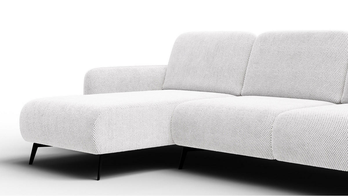 ECKSOFA FEBE 4-Sitzer links, creme - Creme/Schwarz, Holz/Textil (264/157cm) - Courtois Laville