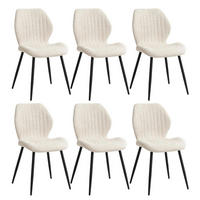 ESSZIMMERSTÜHLE 6er Set Stoff Beige Metallbeine - Beige, Textil (43/86/47.5cm)