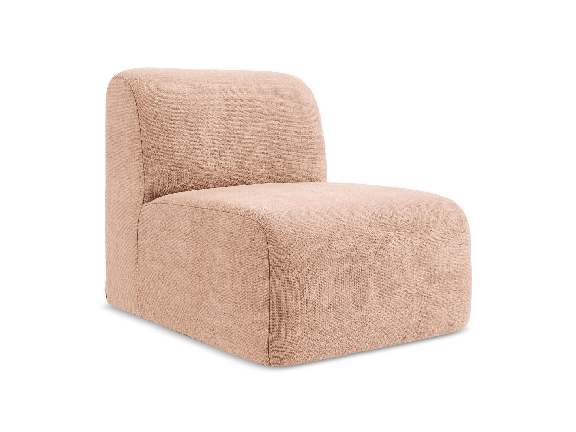 SOFAELEMENT Chenille Stoff Pink - Koralle/Schwarz, Holzwerkstoff/Kunststoff (70/75/94cm) - Makamii