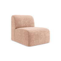 SOFAELEMENT Chenille Stoff Pink - Koralle/Schwarz, Holzwerkstoff/Kunststoff (70/75/94cm) - Makamii