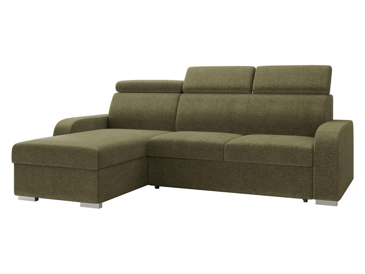 ECKSOFA Oslo 2rLC - Silberfarben/Grün, Holz/Textil (235/170cm) - MIRJAN24