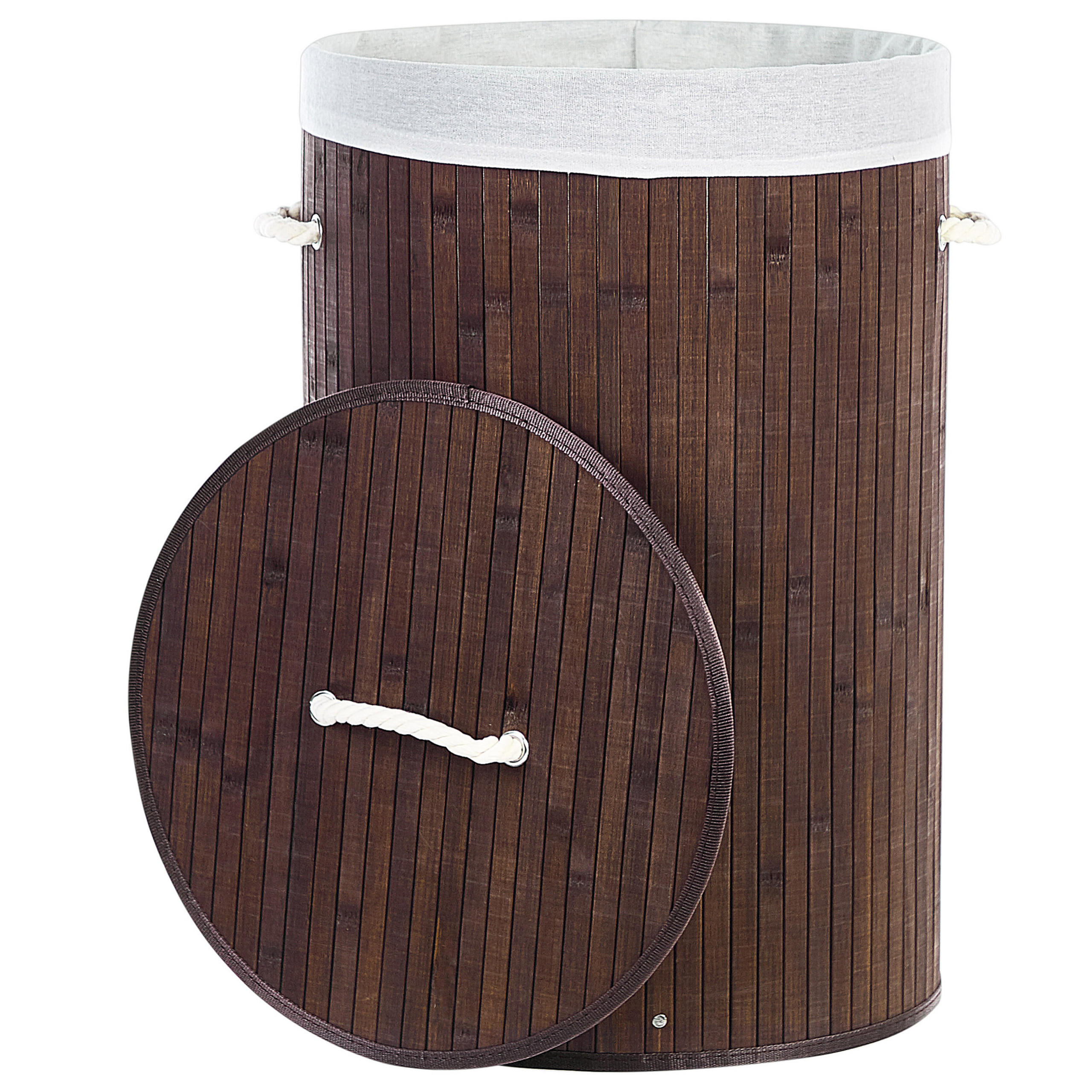 KORB Braun Sannar - Braun/Weiß, Holz (40/60/40cm) - Beliani