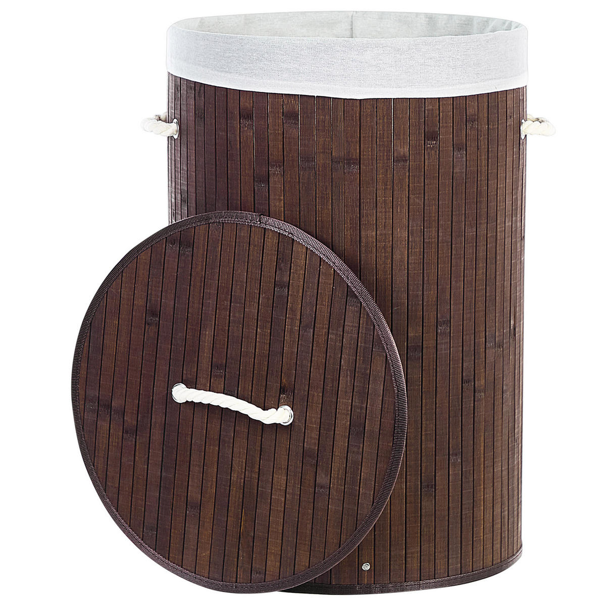 KORB Braun Sannar - Braun/Weiß, Holz (40/60/40cm) - Beliani