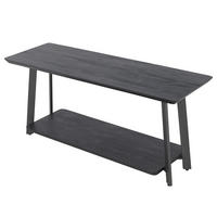 MASSIVE GARDEROBENBANK - Metall / Massivholz Akazie - Akazie Grau / Anthrazit - Akaziefarben/Grau, Holz/Metall (100/45/35cm) - home24