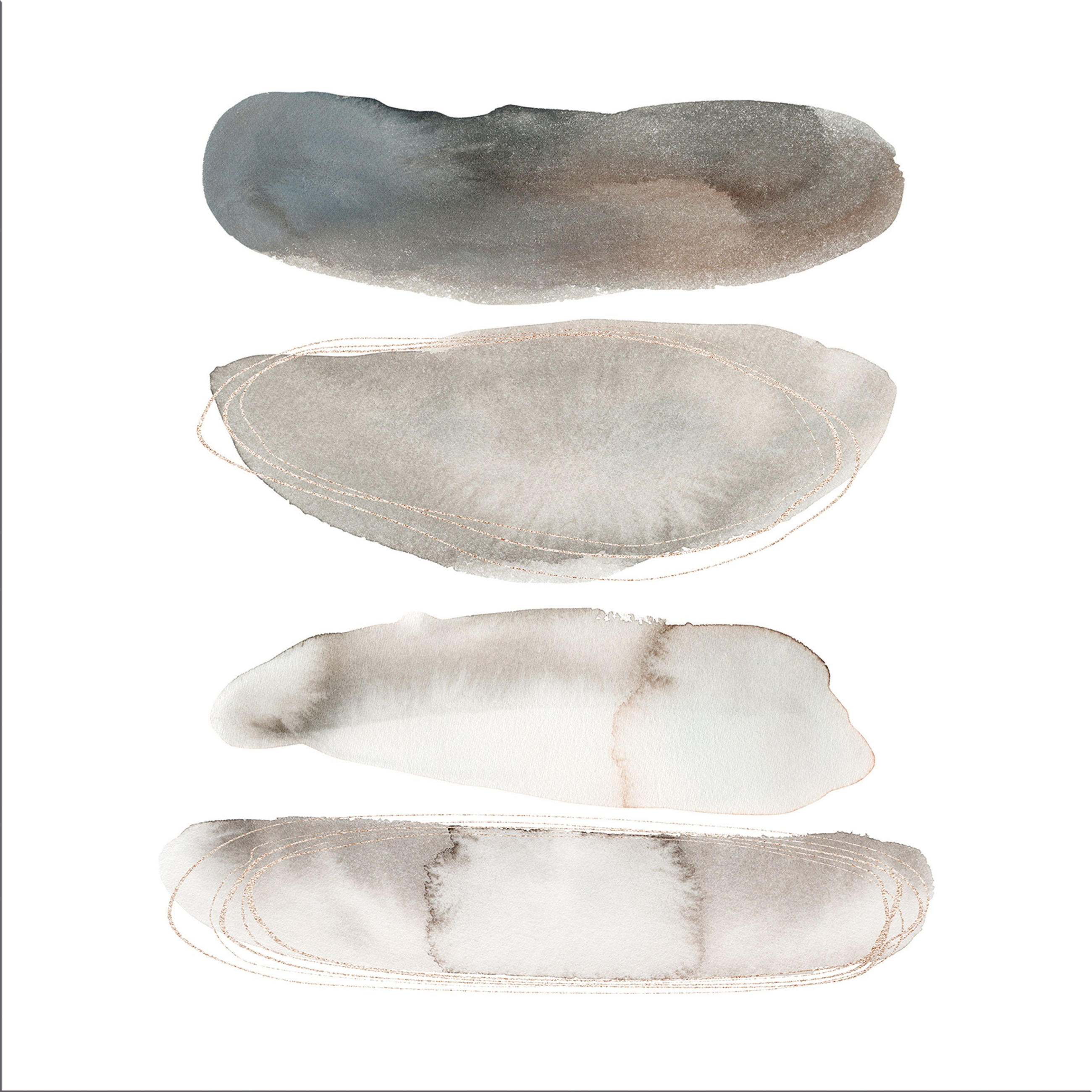 GLASBILD 50x50 cm abstrakt Aquarell - Beige/Weiß, Glas (50/50cm) - artissimo