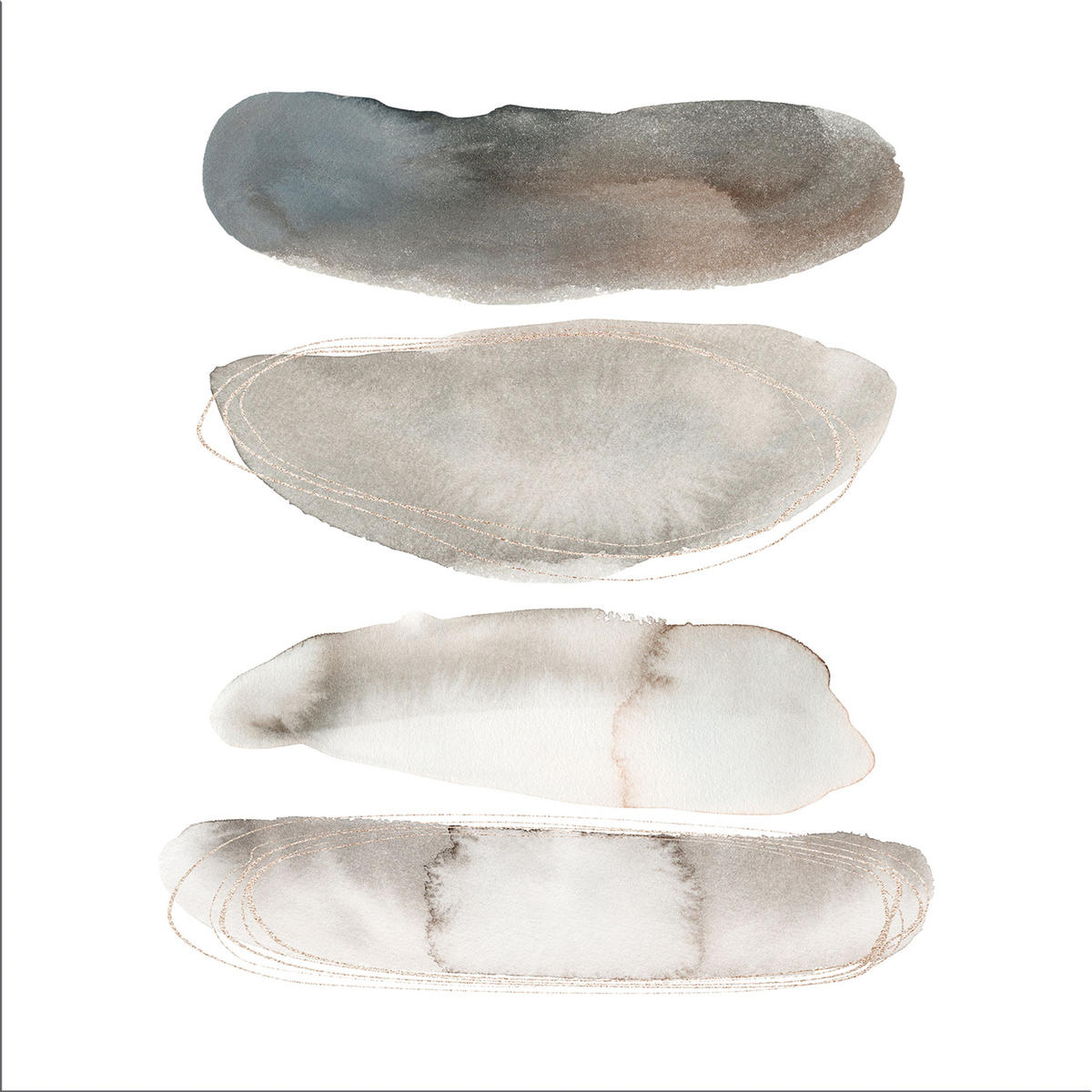 GLASBILD 50x50 cm abstrakt Aquarell - Beige/Weiß, Glas (50/50cm) - artissimo