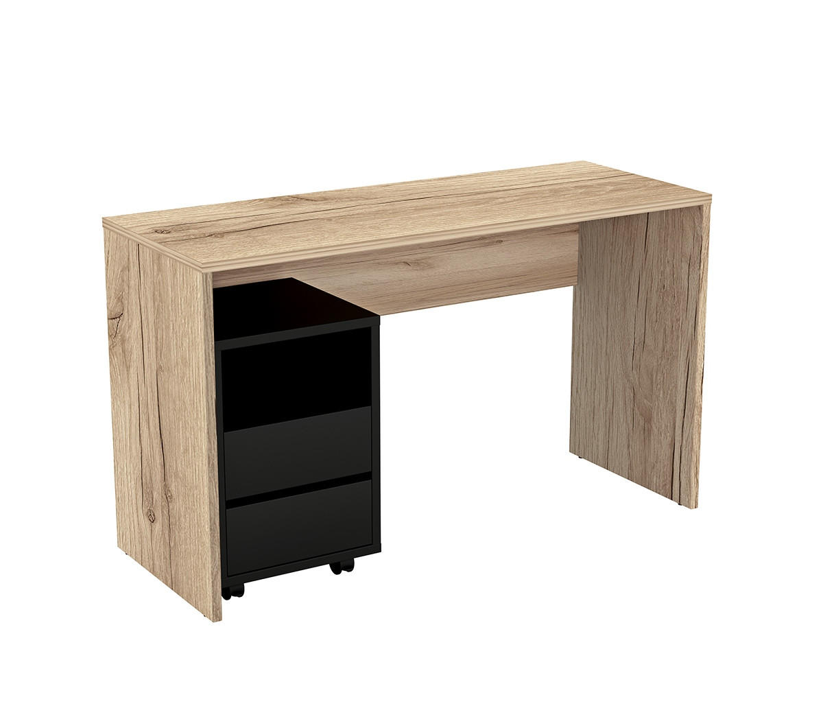 SCHREIBTISCH AMATO 130x50x75 cm Bürotisch Computertisch, Eichefarben - Eichefarben, Holzwerkstoff (50/130/75cm) - MASSENO