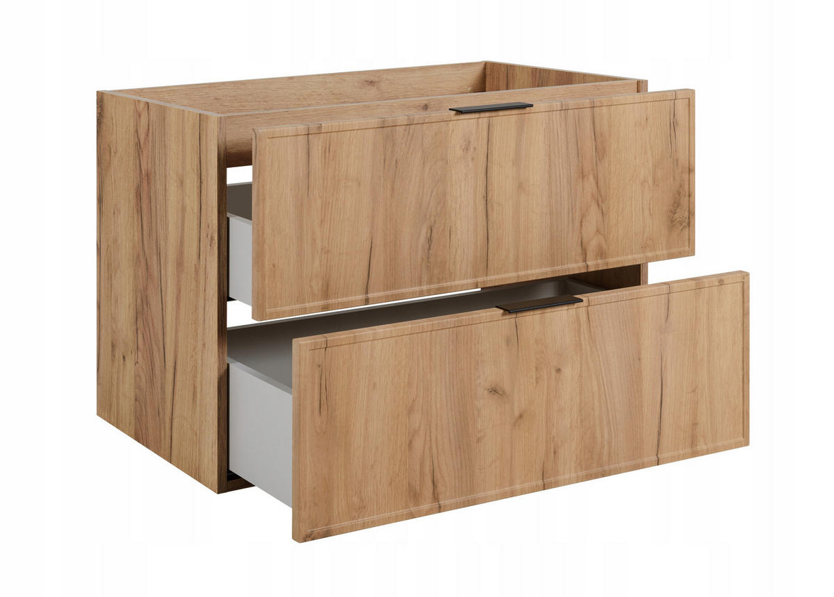 WASCHBECKUNTERSCHRANK SLIM 100cm mit Arbeitsplatte Eik Craft Eik Craft - Eichefarben, Holzwerkstoff (100/57/46cm) - Rodan