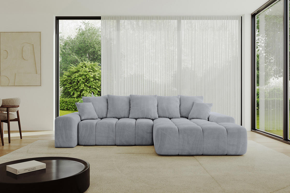 ECKSOFA Ottomane Rechts ENSI-L - 267x164x88 cm Titanfarben - Titanfarben, Holzwerkstoff/Kunststoff (164/267cm) - ALTDECOR