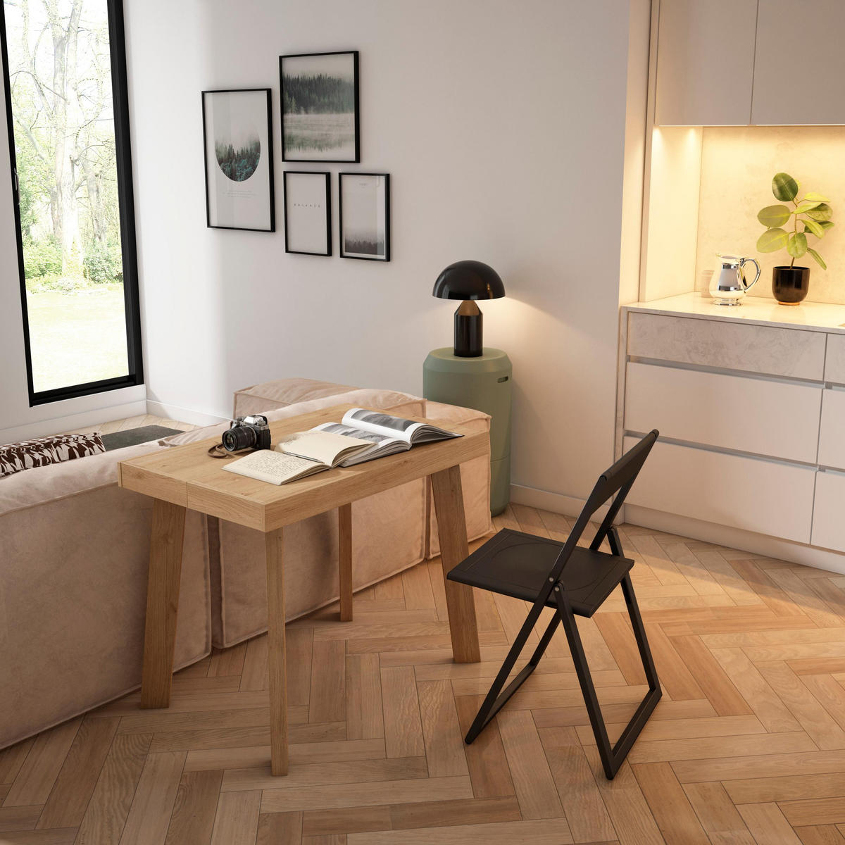 KONSOLENTISCH ausziehbar 58 bis 262cm, für 12 Gäste, eiche, 90/58/73cm - Eichefarben, Holzwerkstoff (90/262/73cm) - Skraut Home