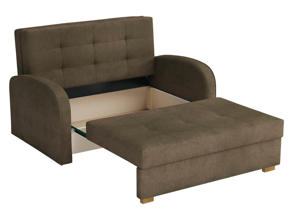 SCHLAFSOFA Viva Gold II - Braun/Grau, Holz/Textil (133/85/98cm) - MIRJAN24