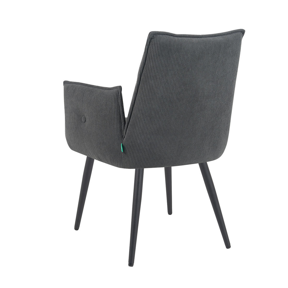 ESSZIMMERSTUHL Mika-Ayla - Anthrazit/Schwarz, Textil/Metall (60/88/63cm) - DUBI Möbel