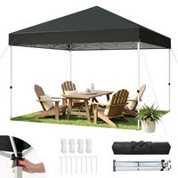 GARTENPAVILLON 3x3m Wasserdicht UV-Schutz 50+ Schwarz - Schwarz, Textil (300/265/300cm)