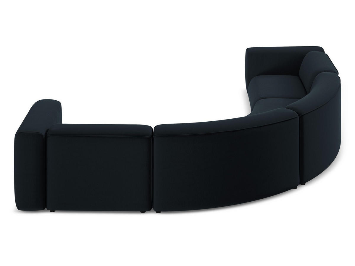 ECKSOFA Samt Stoff Blau - Blau/Schwarz, Kunststoff/Textil (318/318cm) - Makamii