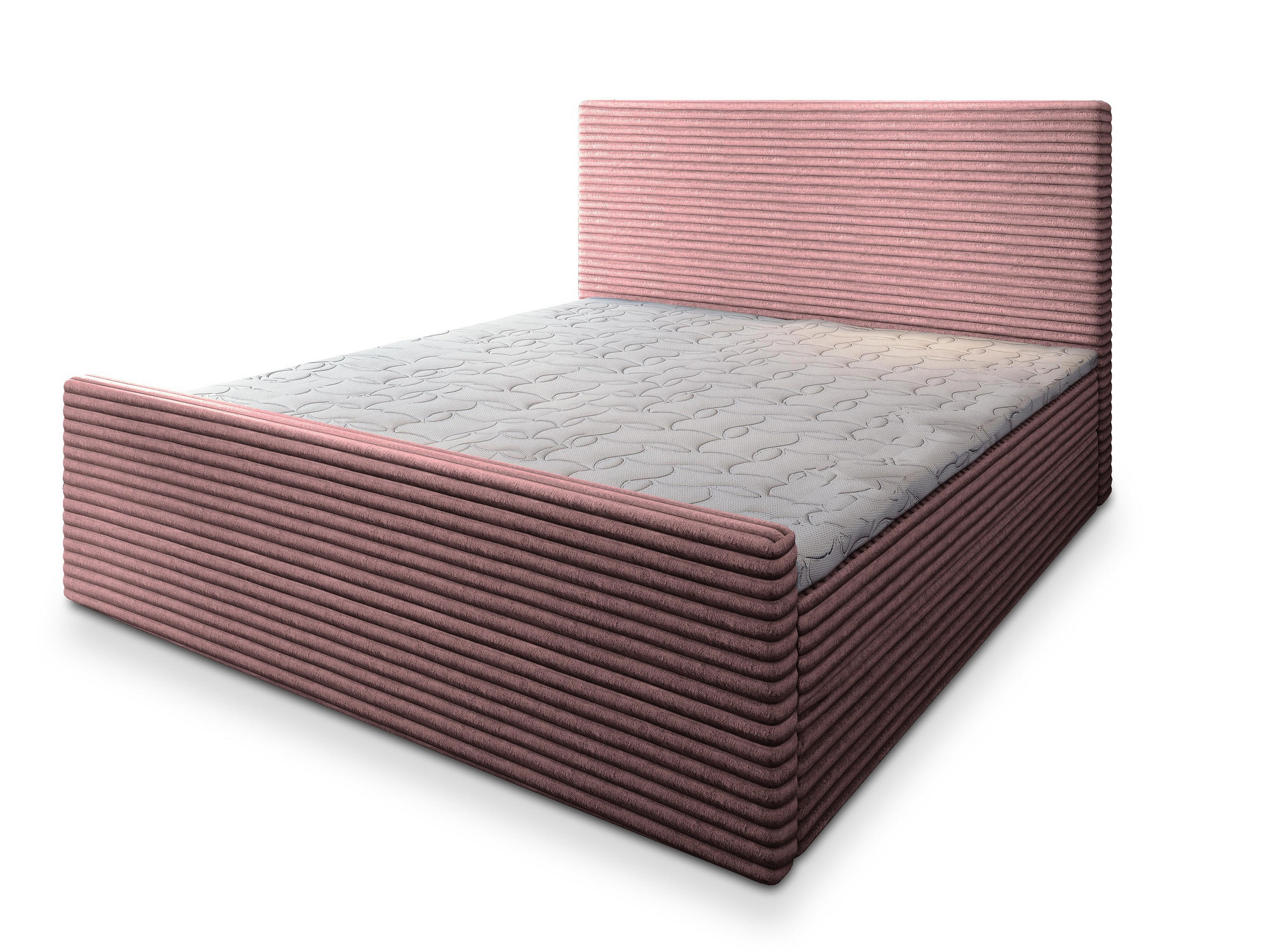 POSTEL BOXSPRING BRENTO 180x200 cm, s matrací a úložným prostorem, starorůžová - starorůžová, kompozitní dřevo/textil (180/200cm) - MASSENO