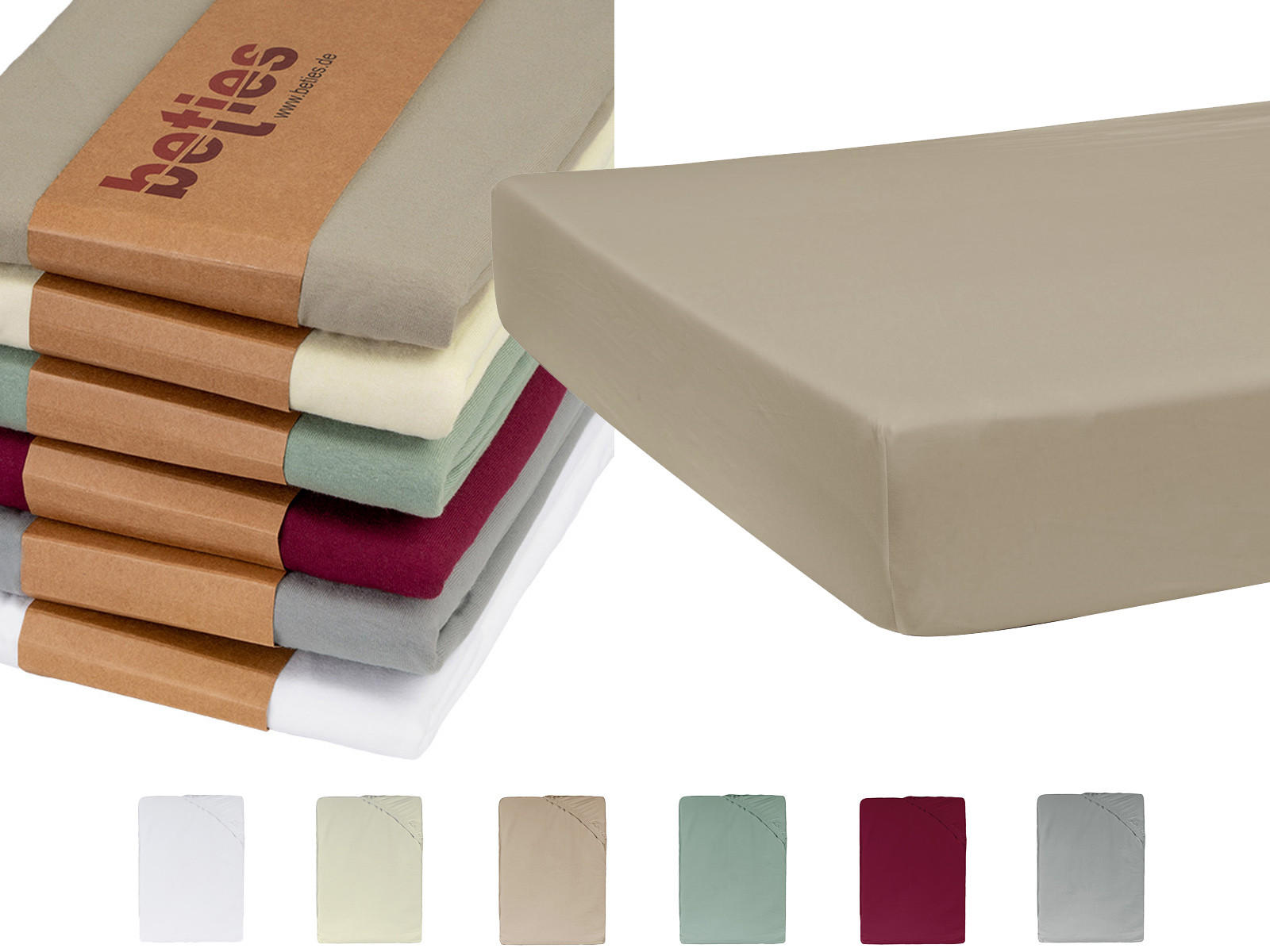 KINDER-SPANNBETTLAKEN BasicSoft Baumwoll-Jersey mit Elasthan pur-weiß 70/140 cm - Weiß, Textil (70/140cm) - beties Heimtextil