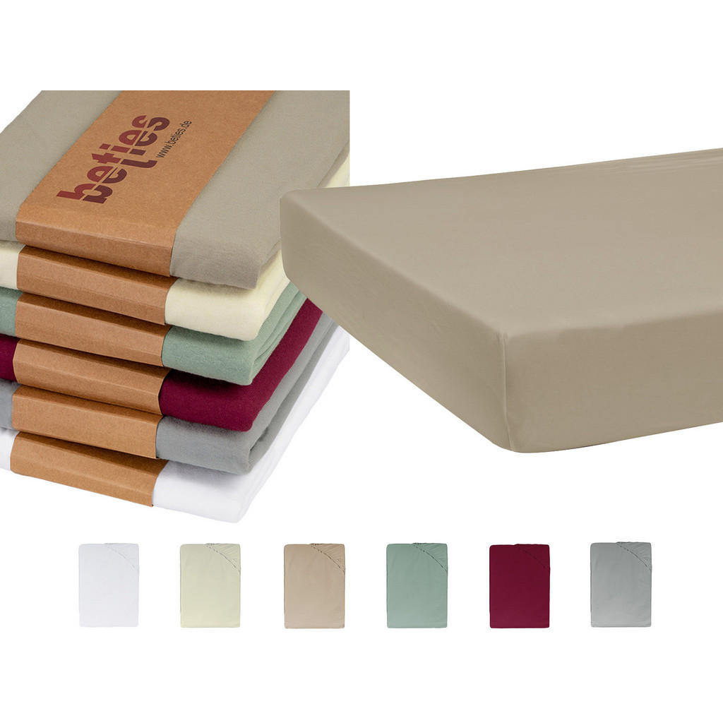 Thumbnail - beties Heimtextil Kinder-Spannbettlaken, Taupe, Textil, Uni, Rechteckig, 70x140 cm, Oeko-Tex® Standard 100, Schlaftextil...