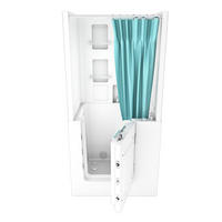 SENIORENDUSCHE Wanne Whirlpool S02D-WP-TH-C-R 100x78x205cm - Weiß, Glas/Kunststoff (100/78/205cm) - AcquaVapore by Sandra Jentho